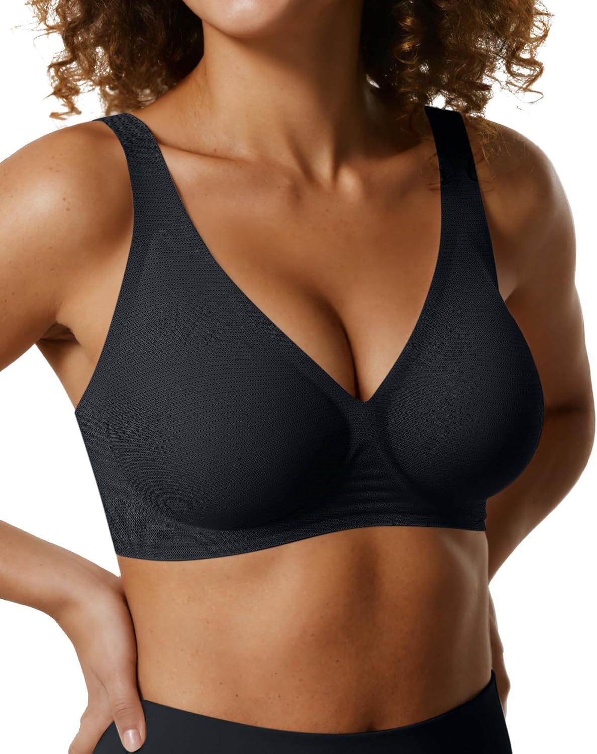 OEAK Womens Jelly Bras Wireless Deep V Bralette Comfy Push Up Tshirt Bras | Comfortable,support and lift,no underwire,bralettes,plunge,full coverage,invisible,balconette,minimizer,no show,soft
