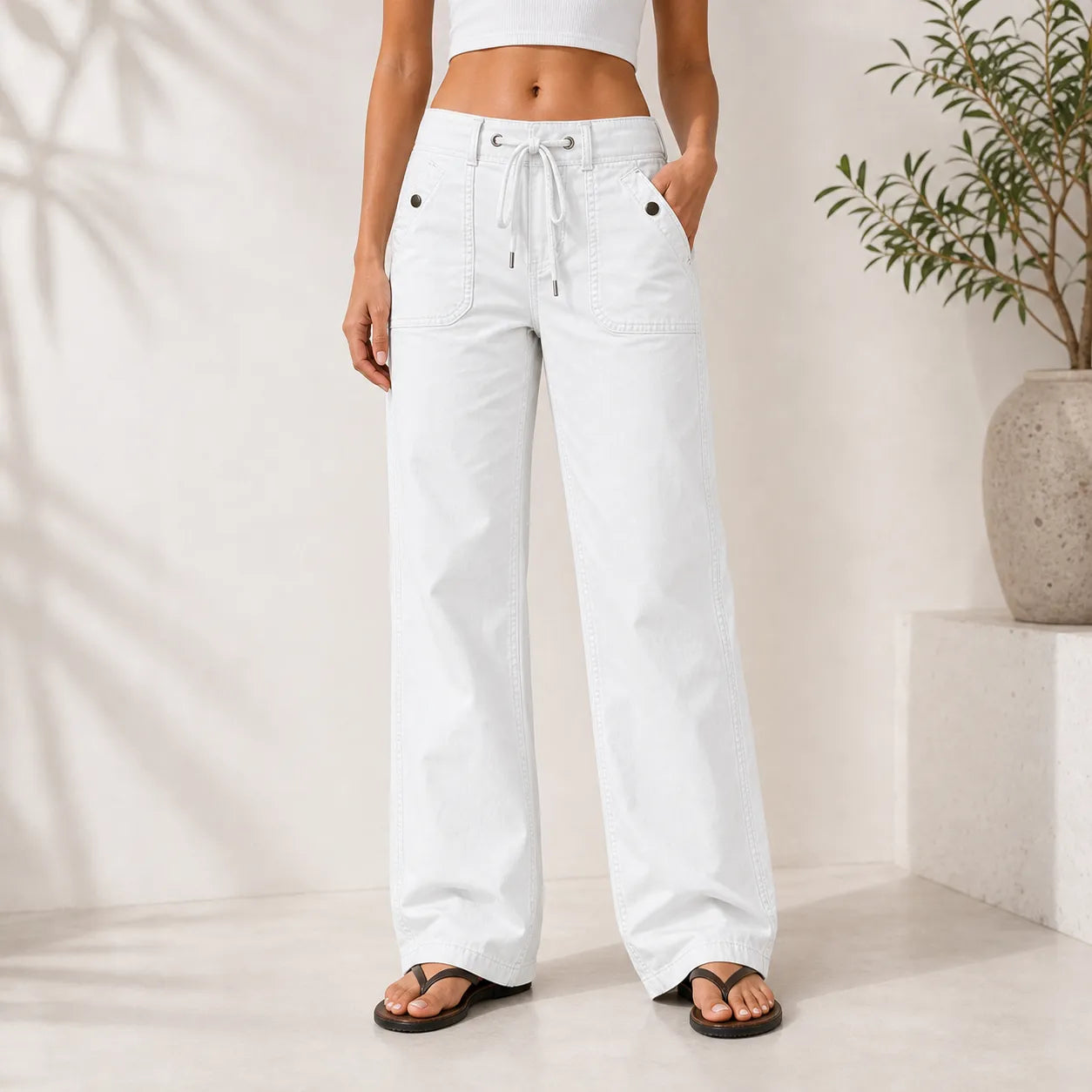⚡FINAL SALE⚡- Women's High Stretch Mid Rise Straight Pants