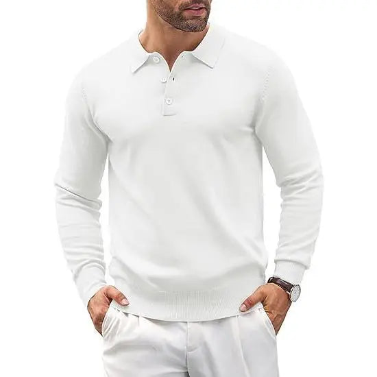 🔥Last Day Promotion🔥Men's Long Sleeve Knit Polo Shirt