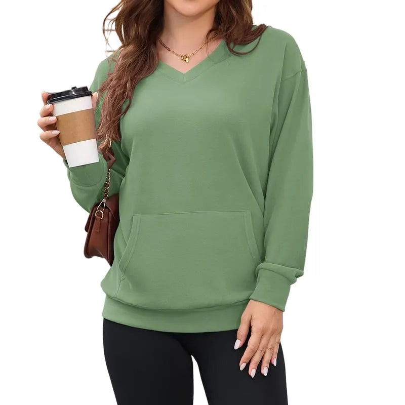 Women's Hoodless V-neck Sweatshirt