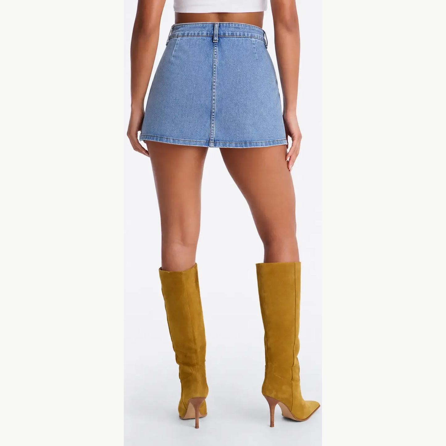 Women's Mid-Waist Stretch Denim Skort 8-Pack