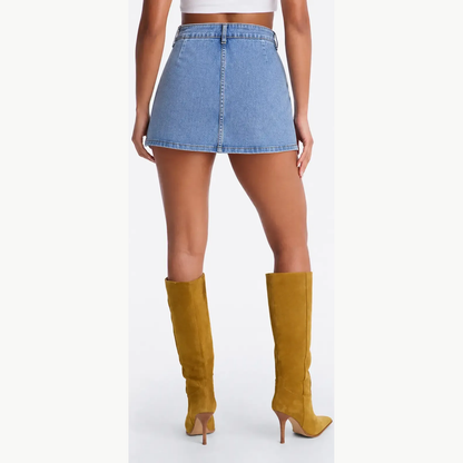 Women's Mid-Waist Stretch Denim Skort 8-Pack