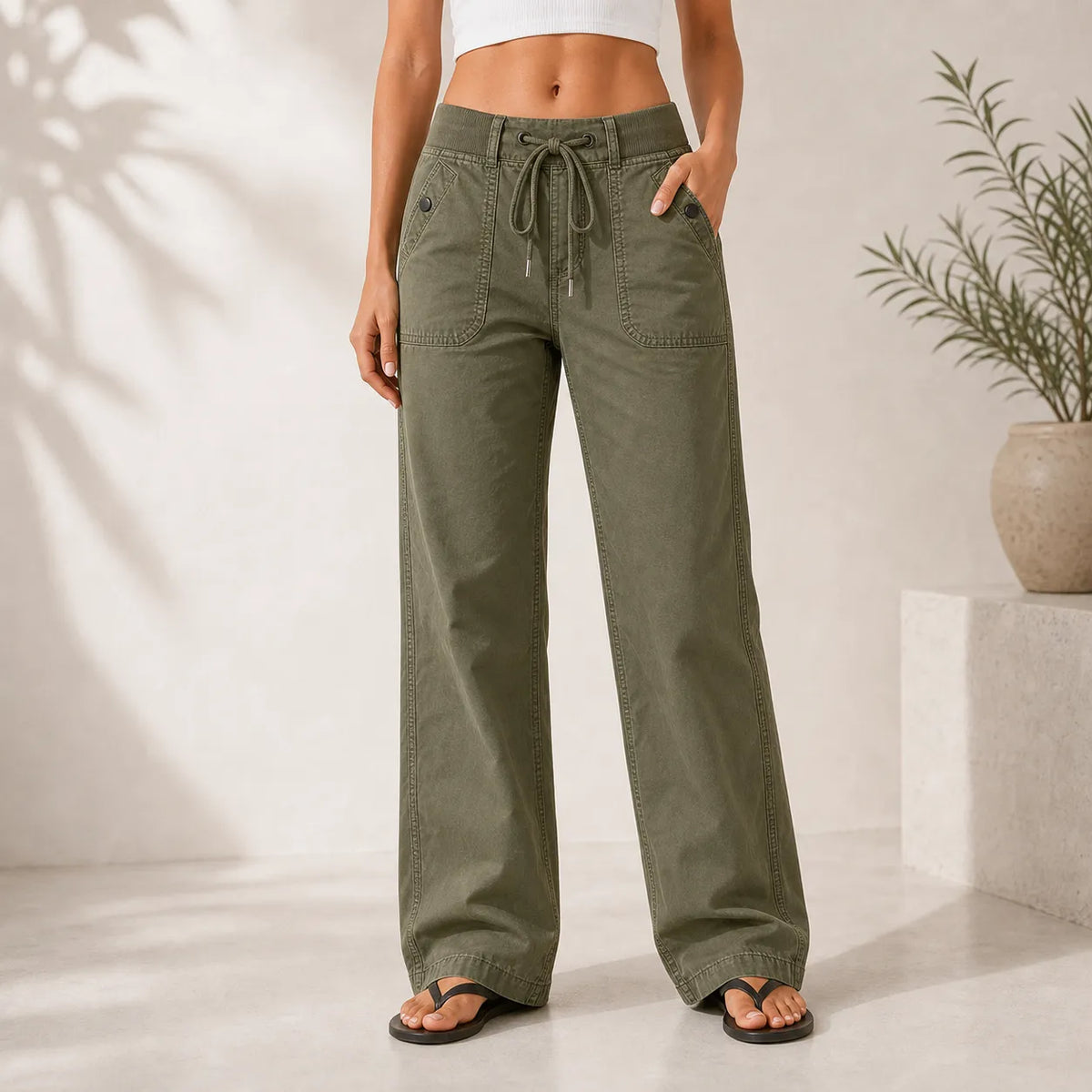 ⚡FINAL SALE⚡- Women's High Stretch Mid Rise Straight Pants