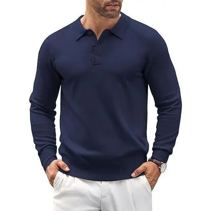 🔥Last Day Promotion🔥Men's Long Sleeve Knit Polo Shirt