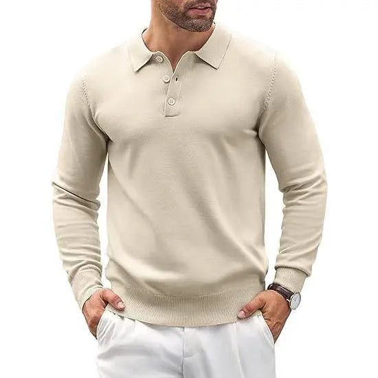 🔥Last Day Promotion🔥Men's Long Sleeve Knit Polo Shirt