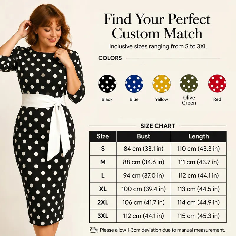 Women's Retro Elegant Polka Dot Dress