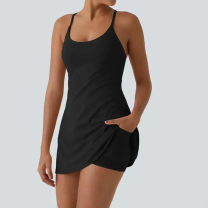 Women's Backless Sleeveless Dress with Pockets 8-Pack