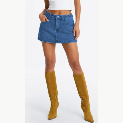 Women's Mid-Waist Stretch Denim Skort 8-Pack