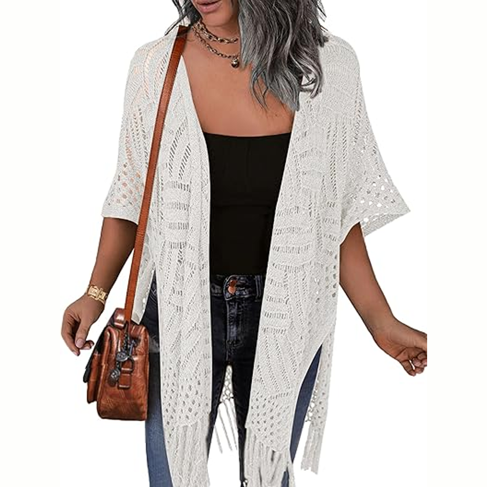 Women's knitted cardigan loose open coat
