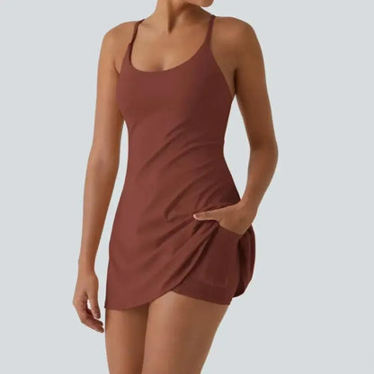 Women's Backless Sleeveless Dress with Pockets 8-Pack