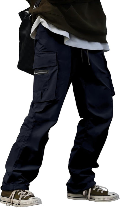 🔥6-PACKS $24.89 Men's Plus Size Casual Solid Color Drawstring Overalls