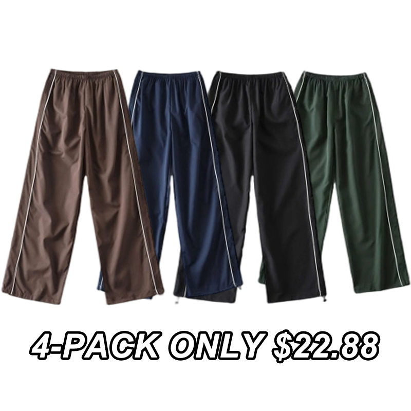 Women's Parachute Wideleg Pants Baggy Y2K Elastic Waist Wide Leg Track Pants Trousers Casual