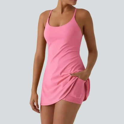 Women's Backless Sleeveless Dress with Pockets 8-Pack