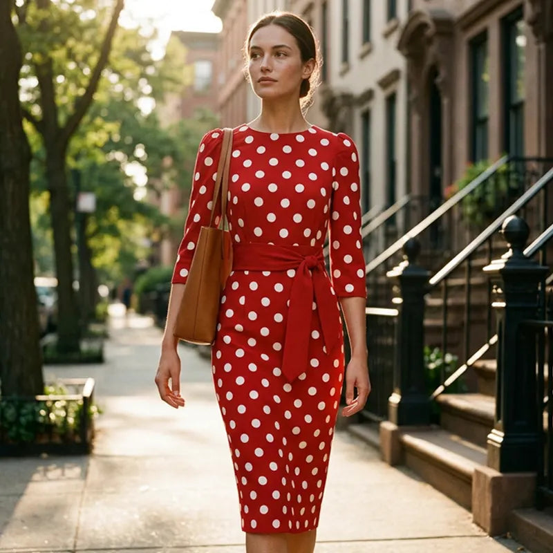 Women's Retro Elegant Polka Dot Dress
