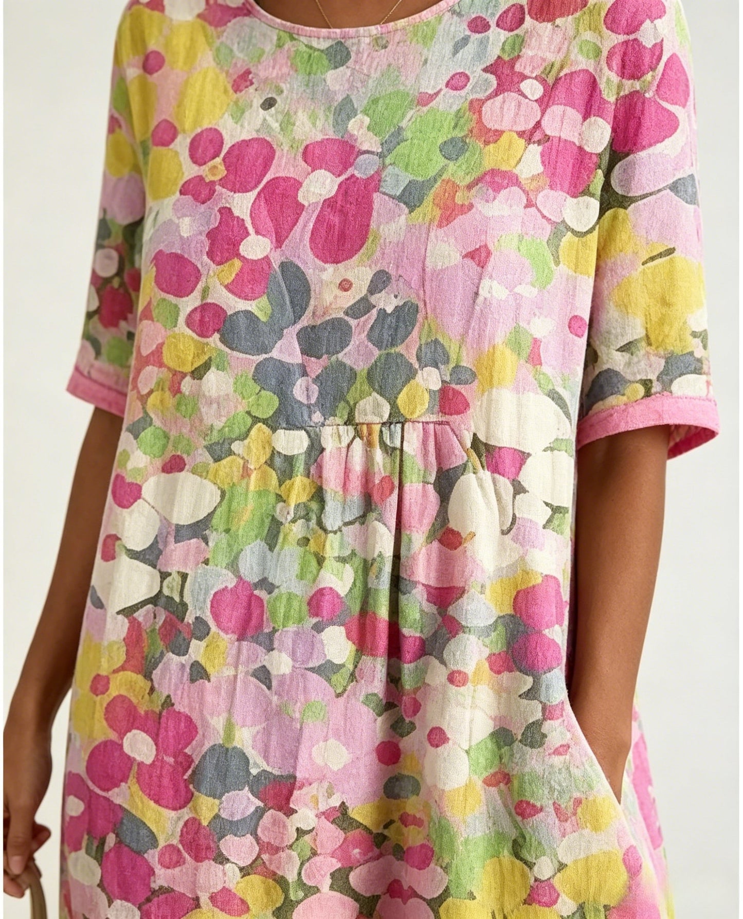 Last Day 89% OFF 🔥 🌼 COLOUR BLOOM: Bright, Soft, Effortless Watercolor Milk Silk Dress