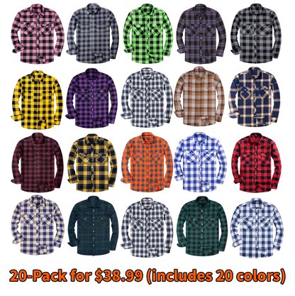💫Clearance Sale🔥Men's Flannel Shirt Long Sleeve Button Down 100% Cotton