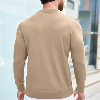 🔥Last Day Promotion🔥Men's Long Sleeve Knit Polo Shirt