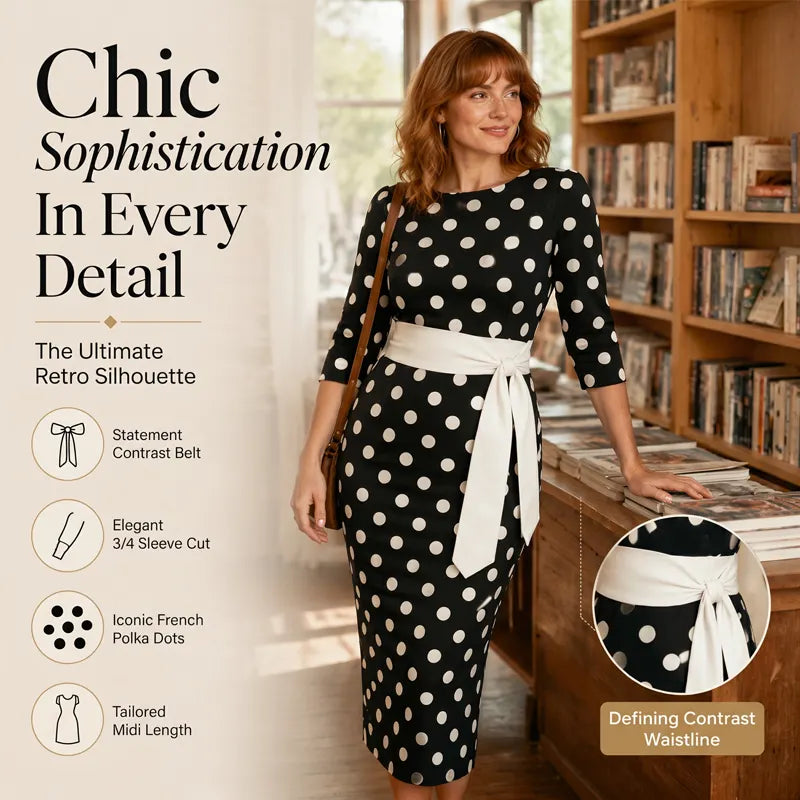 Women's Retro Elegant Polka Dot Dress
