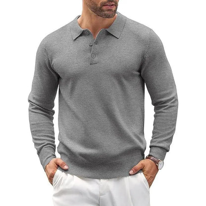 🔥Last Day Promotion🔥Men's Long Sleeve Knit Polo Shirt