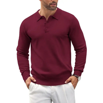 🔥Last Day Promotion🔥Men's Long Sleeve Knit Polo Shirt