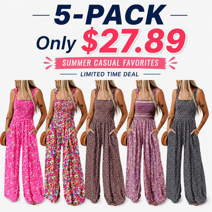 Women’s Casual Print Sleeveless Overalls Jumpsuits