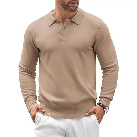 🔥Last Day Promotion🔥Men's Long Sleeve Knit Polo Shirt
