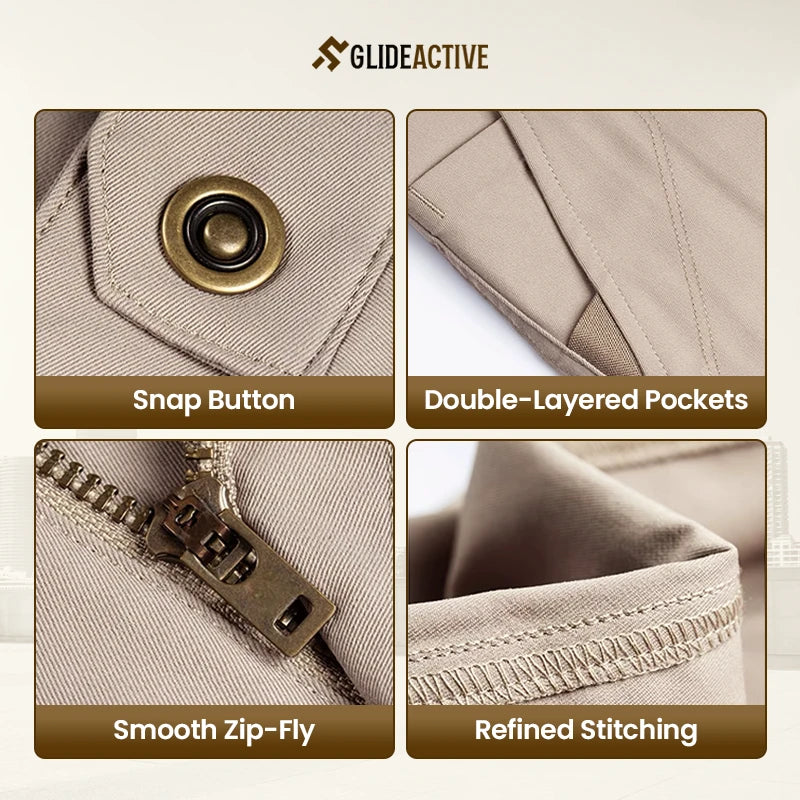 GlideActive - Ultra-Stretch Comfort Khaki Pants