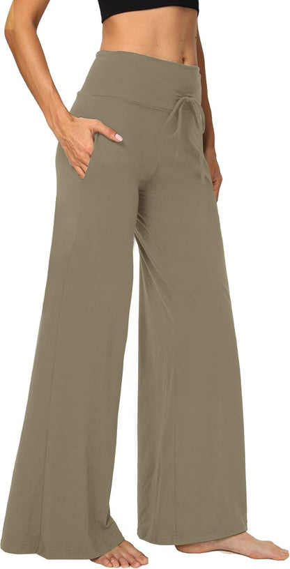 ⏰7 Pack Only $27.89⏰Plus Size High Waisted Loose Wide Leg Stretchy & Soft Fabric Casual Outing and Travel