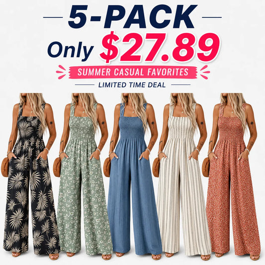 Women’s Casual Print Sleeveless Overalls Jumpsuits