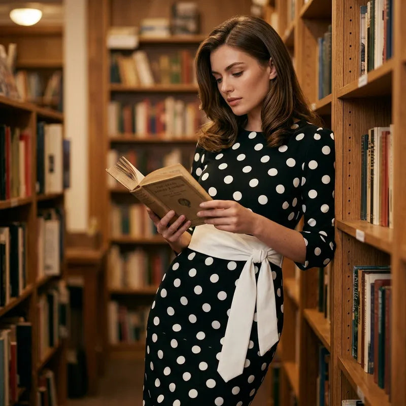 Women's Retro Elegant Polka Dot Dress