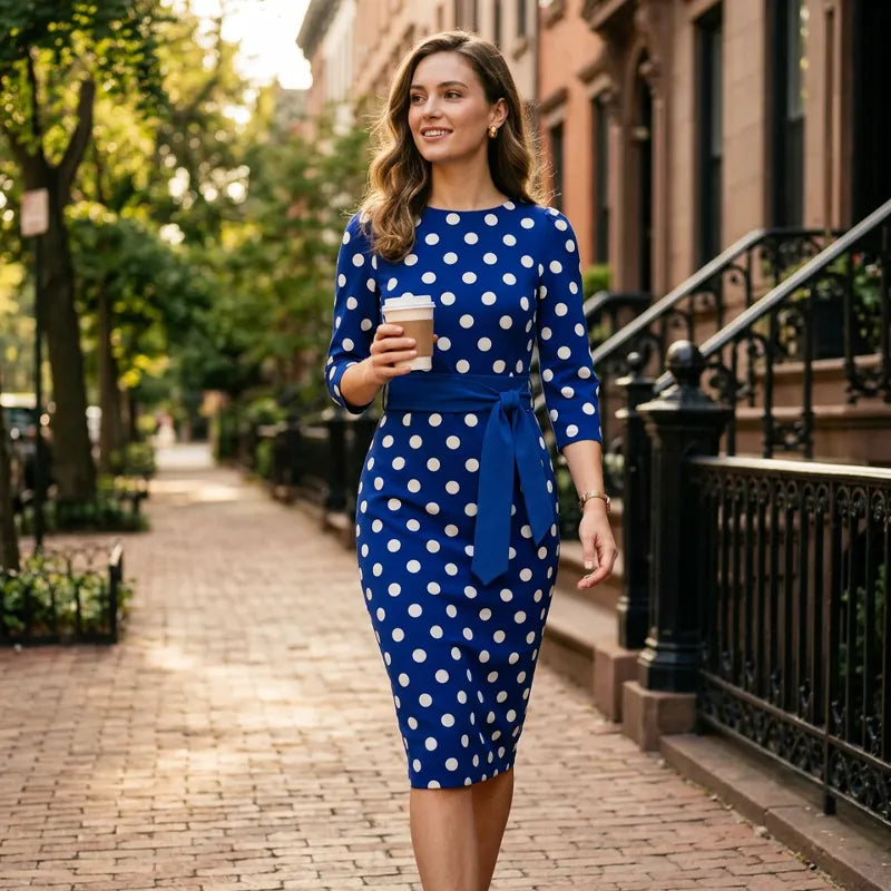 Women's Retro Elegant Polka Dot Dress