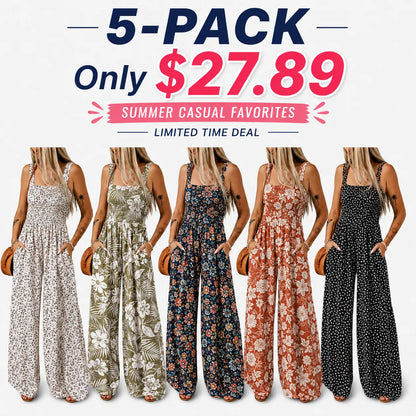 Women’s Casual Print Sleeveless Overalls Jumpsuits