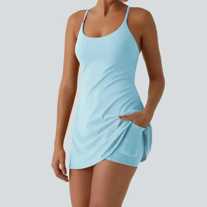 Women's Backless Sleeveless Dress with Pockets 8-Pack