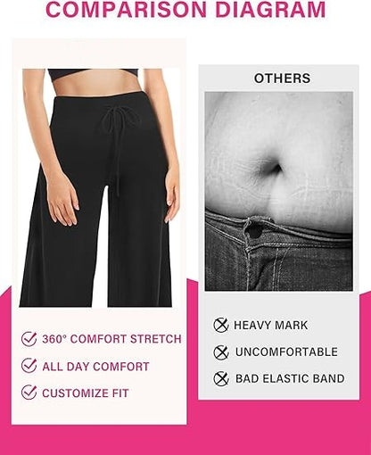 ⏰7 Pack Only $27.89⏰Plus Size High Waisted Loose Wide Leg Stretchy & Soft Fabric Casual Outing and Travel