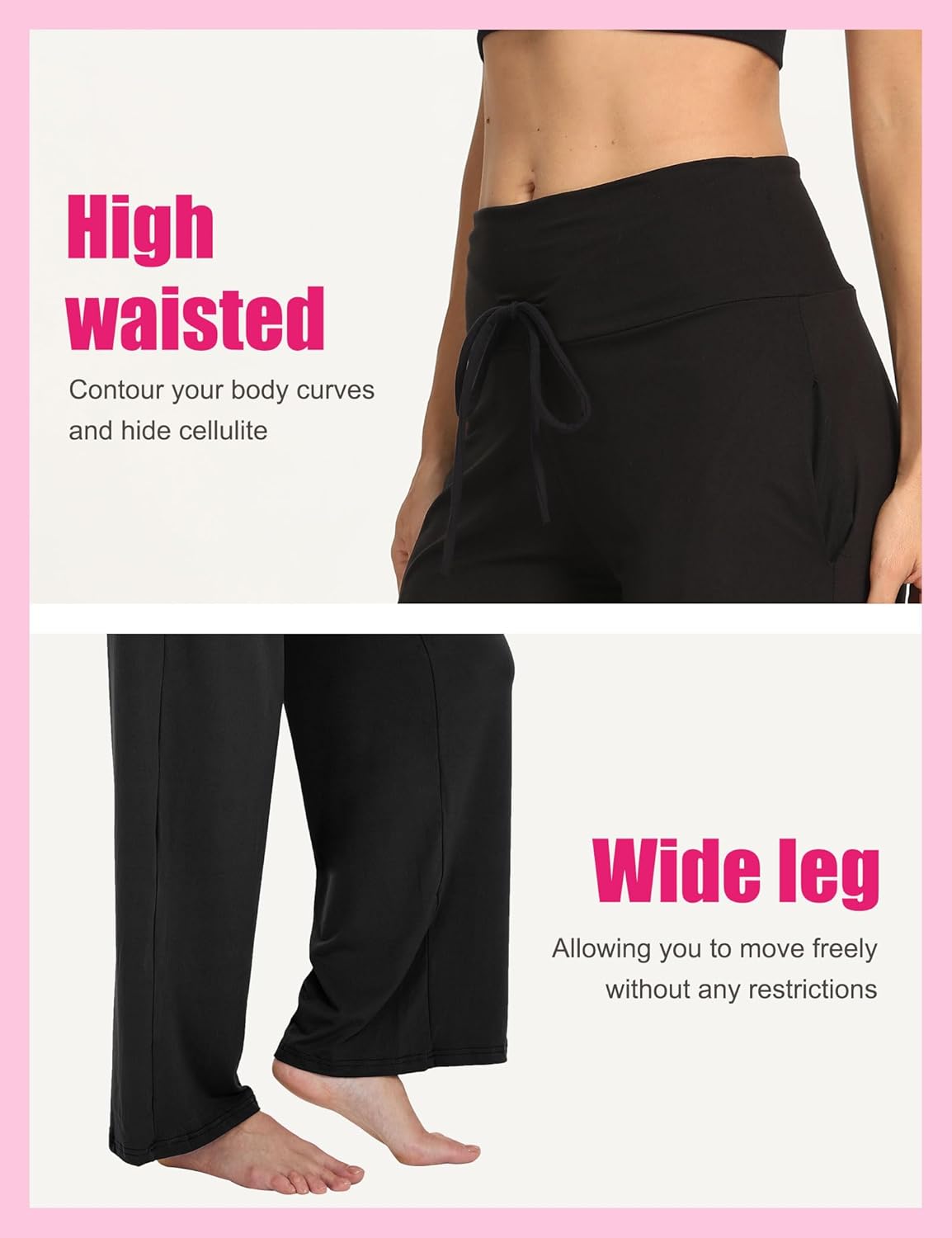 ⏰7 Pack Only $27.89⏰Plus Size High Waisted Loose Wide Leg Stretchy & Soft Fabric Casual Outing and Travel
