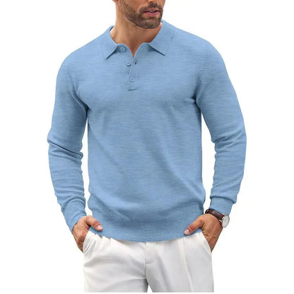 🔥Last Day Promotion🔥Men's Long Sleeve Knit Polo Shirt