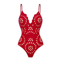 Red one piece swimsuit