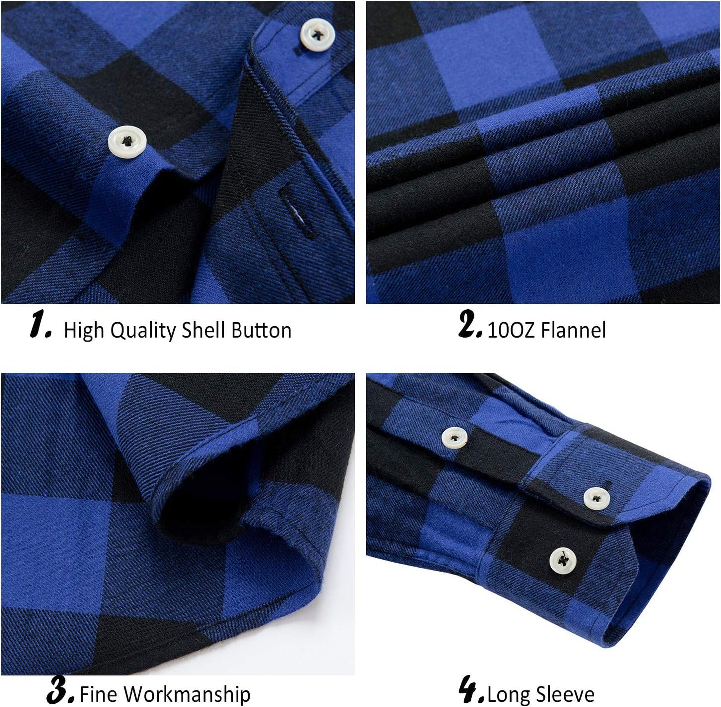💫Clearance Sale🔥Men's Flannel Shirt Long Sleeve Button Down 100% Cotton