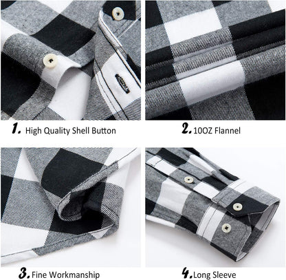 💫Clearance Sale🔥Men's Flannel Shirt Long Sleeve Button Down 100% Cotton