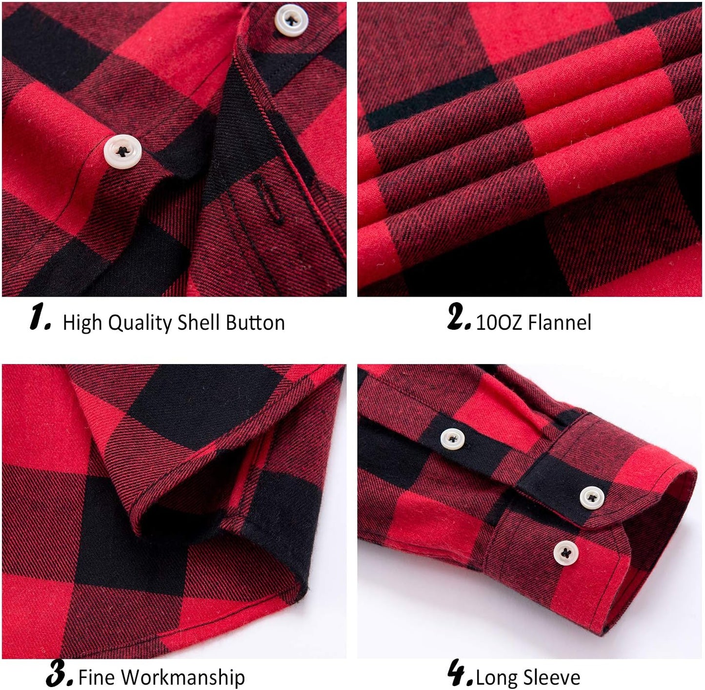 💫Clearance Sale🔥Men's Flannel Shirt Long Sleeve Button Down 100% Cotton
