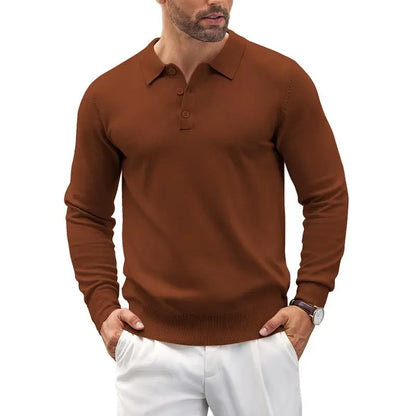 🔥Last Day Promotion🔥Men's Long Sleeve Knit Polo Shirt