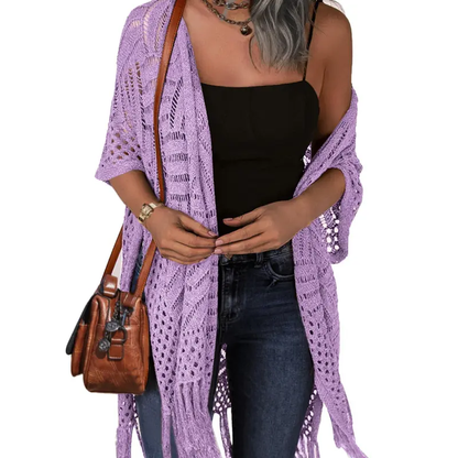 Women's knitted cardigan loose open coat