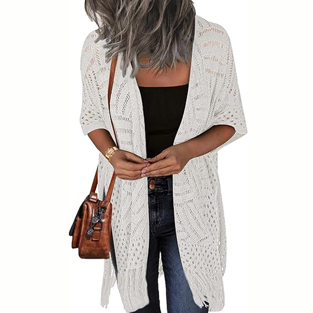 Women's knitted cardigan loose open coat