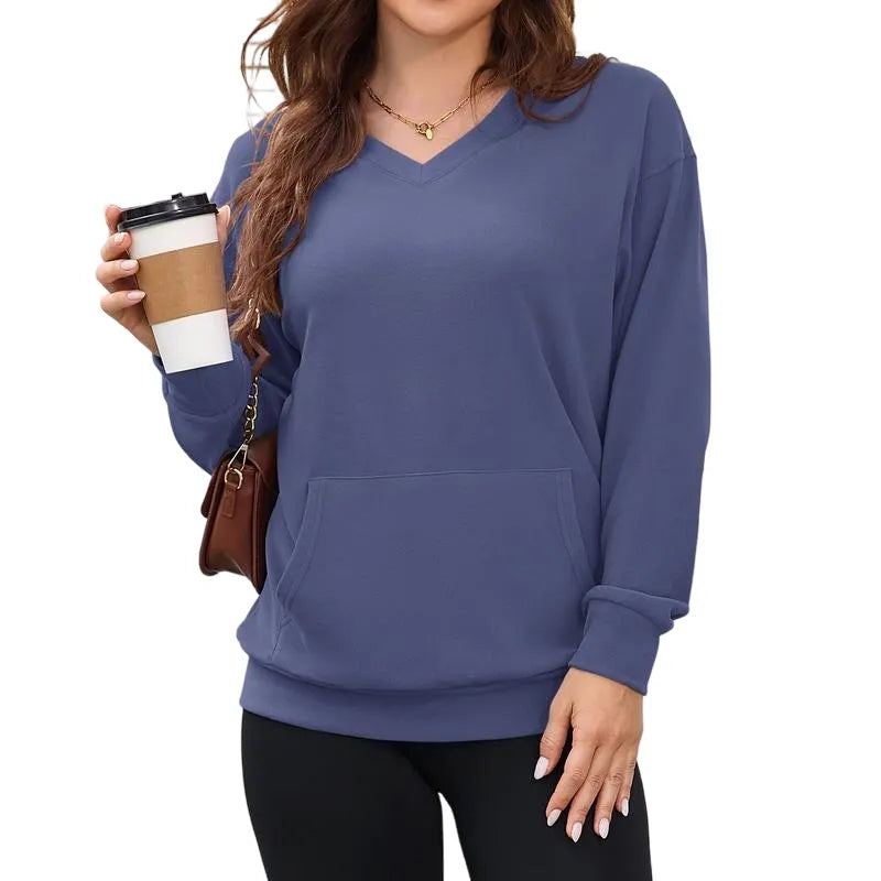 Women's Hoodless V-neck Sweatshirt