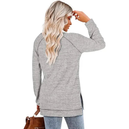 Women's belted top, long-sleeved shirt