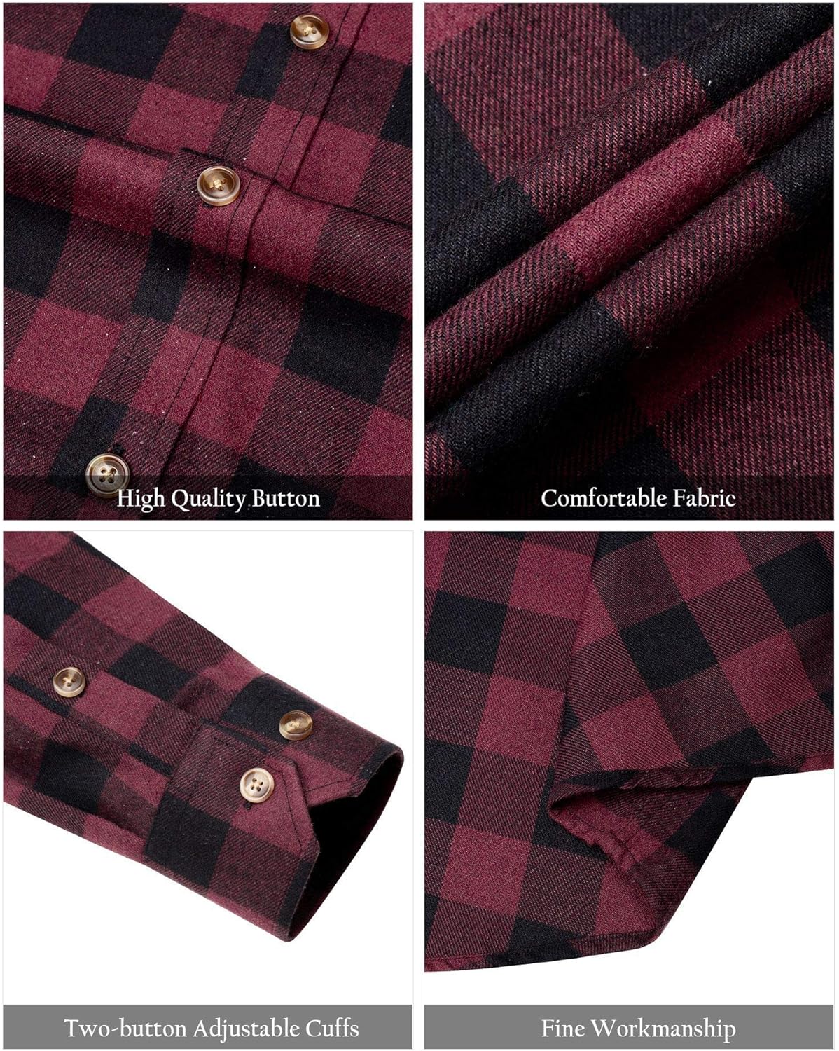 💫Clearance Sale🔥Men's Flannel Shirt Long Sleeve Button Down 100% Cotton