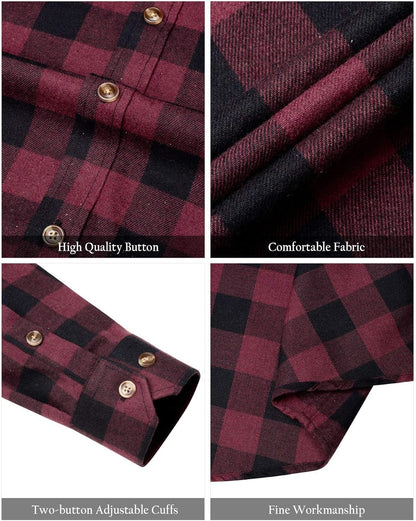 💫Clearance Sale🔥Men's Flannel Shirt Long Sleeve Button Down 100% Cotton