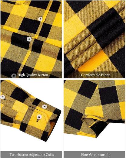 💫Clearance Sale🔥Men's Flannel Shirt Long Sleeve Button Down 100% Cotton