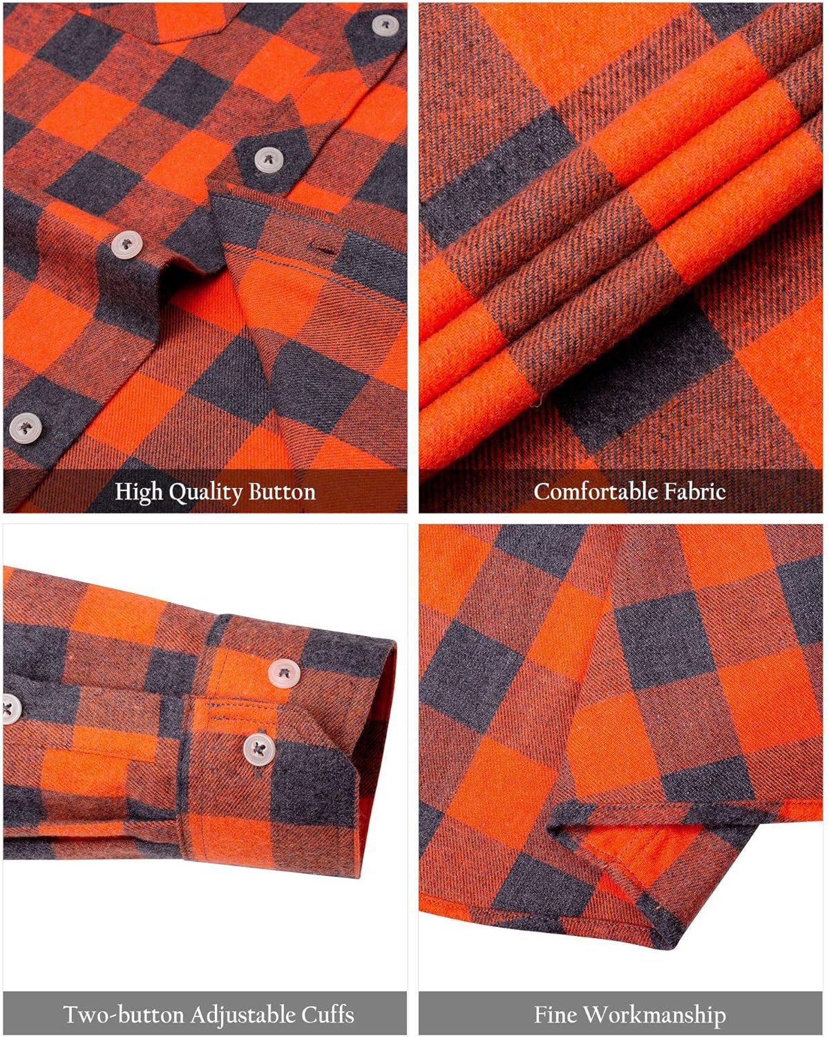 💫Clearance Sale🔥Men's Flannel Shirt Long Sleeve Button Down 100% Cotton