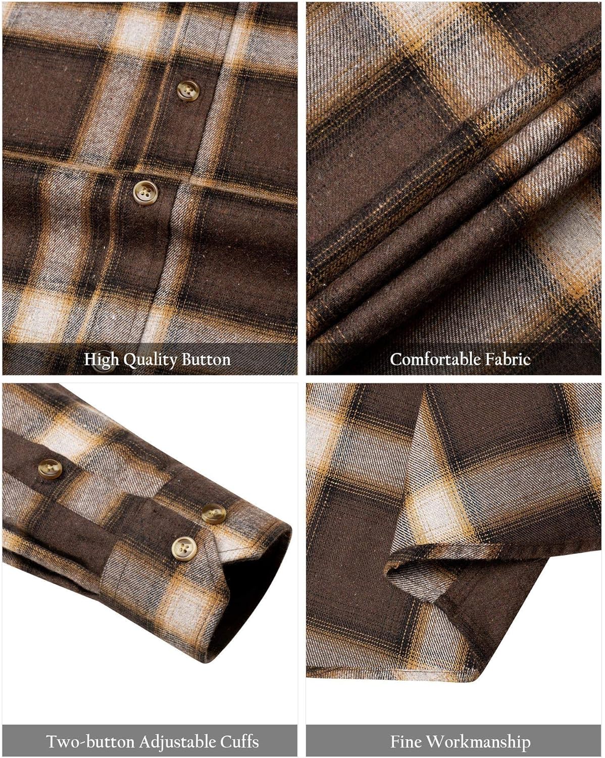 💫Clearance Sale🔥Men's Flannel Shirt Long Sleeve Button Down 100% Cotton